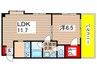 BAY　SIDE　COURT壱番館 1LDKの間取り