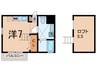 テラス島津山 1Rの間取り