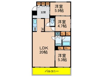 間取図 WELL SQUARE HIMONYA