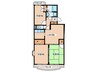 府川マンション 3LDKの間取り