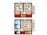 シャルール 2DKの間取り