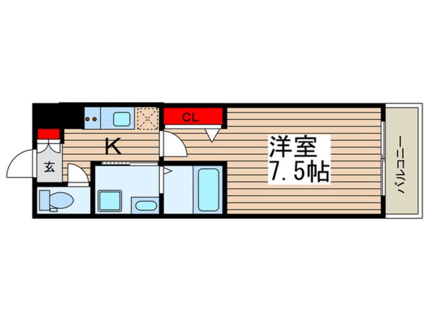 間取図 ﾌﾟﾚｰﾙ・ﾄﾞｩｰｸ門前仲町Ⅲ（606）