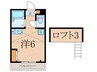 フィ－ルドハイツ東伏見 1Rの間取り