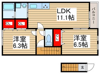 間取図 ｺﾝﾌｫｰﾄﾌｫﾚｽﾄⅡ
