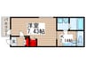 エクセリア清瀬 1Kの間取り