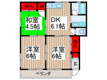 間取図 レストンＢ棟(2・3号室)