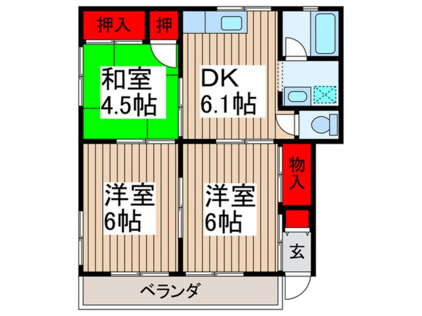 間取図 レストンＢ棟(2・3号室)