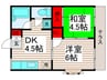 ハイツコスモス 2DKの間取り