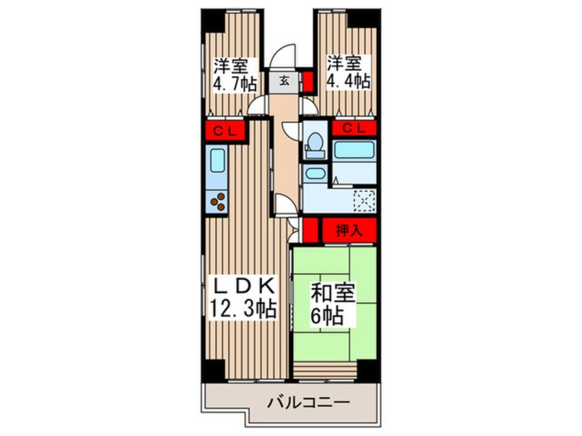 間取図 プロスペ－ル谷塚壱番館