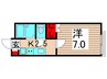 イリスフルールB 1Kの間取り