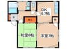 フレグランス東山 2DKの間取り