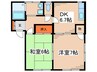 フレグランス東山 2DKの間取り