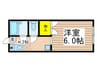 グリ－ンフィ－ルド 1Kの間取り