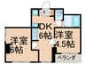 大商第二マンション 2DKの間取り