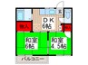 ＫＨＫ増尾台ハイツ 2DKの間取り