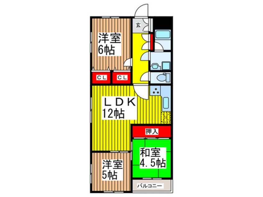 間取図 ｻﾝｼｬｲﾝﾋﾙｽﾞⅡ