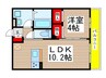 リブリ・スカイアロマ 1LDKの間取り