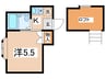 イトウハイツ 1Kの間取り