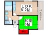 若松コ－ポ 1LDKの間取り