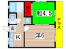 ハーベスト松波 2Kの間取り