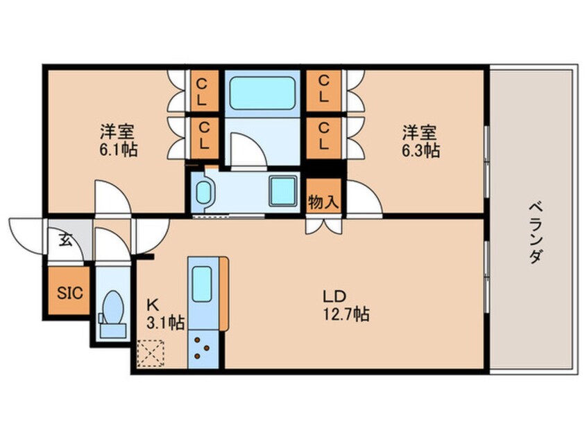 間取図 コートデルトゥール昭島