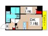 アルファコート五反野 1DKの間取り