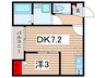 ジーメゾン大宮三橋 1DKの間取り