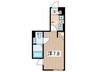 デア清新 1Kの間取り
