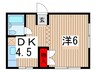 双葉ハイツ 1DKの間取り