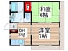 ベルメゾン．カワノ 2DKの間取り