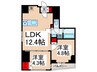 オープンブルーム入谷East 2LDKの間取り