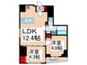 オープンブルーム入谷East 2LDKの間取り