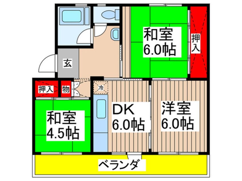 間取図 金杉台団地2-2-22号棟(501)