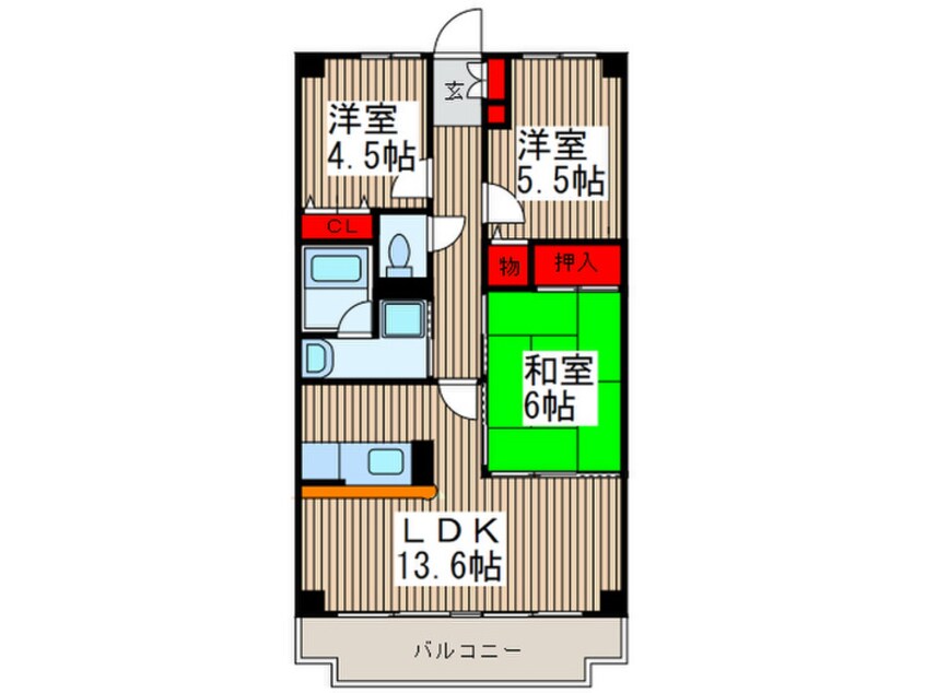 間取図 ピエ－ル草加