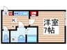 ル・レーヴKASAI 1Kの間取り