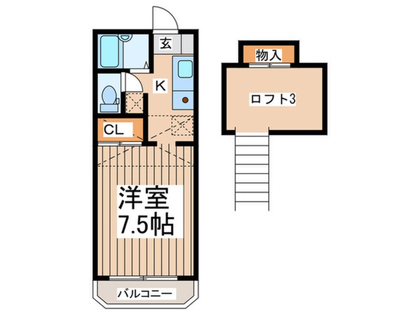 間取図 ﾊﾟｼﾌｨｯｸｵ-ｼｬﾝﾊﾟ-ﾄ２