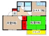 ヴィラ栗原 2DKの間取り