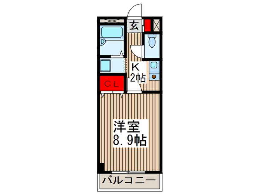 間取図 ｱﾝﾌﾟﾙｰﾙﾌｪｰﾙｸﾚｱｼｵ