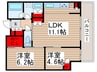 パークアクシス柏の葉 2LDKの間取り