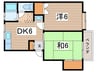 ハイライズつきみのＡ 2DKの間取り
