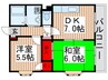 アリアーネビル 2DKの間取り