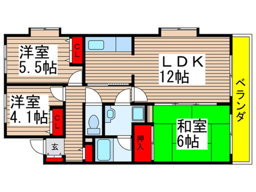 間取図 シャルマンカルチェ（Ⅱ）