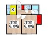 ロランジェ 2Kの間取り
