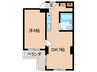 北町ハイツA棟 1DKの間取り