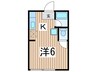 野中ハイツ 1Kの間取り