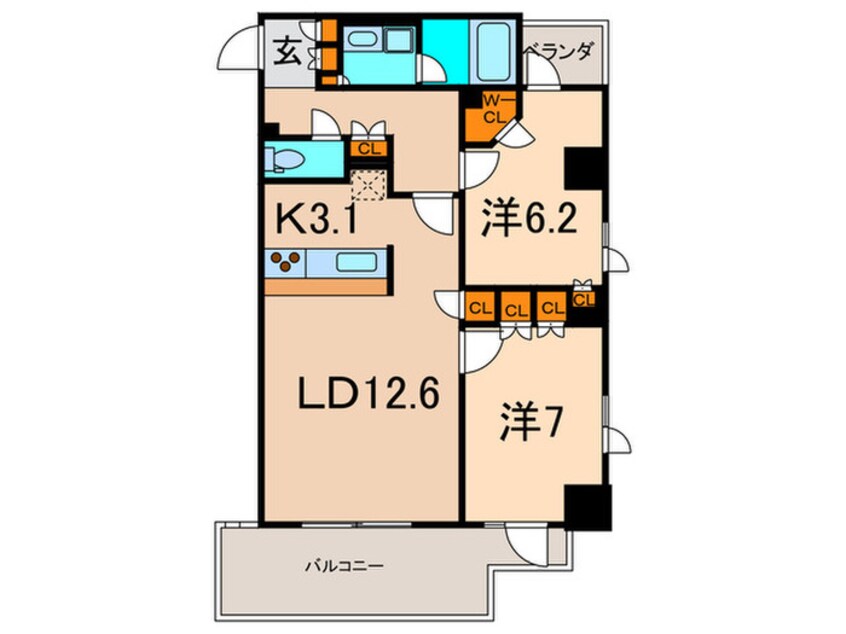 間取図 ﾌﾟﾗｲﾑｱｰﾊﾞﾝ新宿夏目坂ﾀﾜｰﾚｼﾞﾃﾞﾝｽ