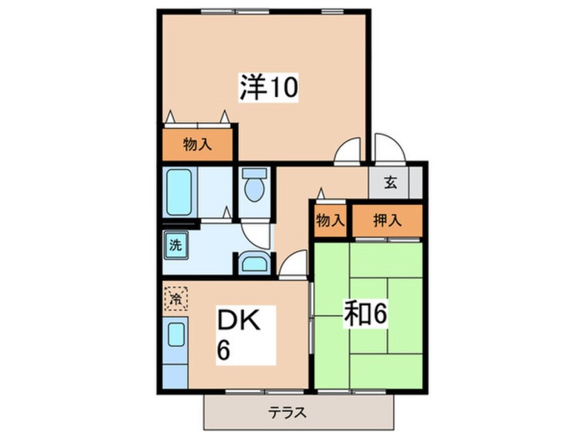 間取図 グリ－ンビレッジＢ