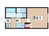 フォレストツインハウスⅡB棟 1Kの間取り