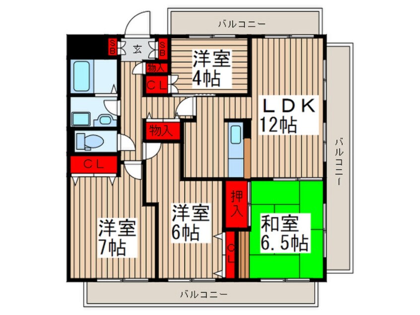 間取図 ﾌｸﾛｸ.ﾊｲ.ﾏﾝｼｮﾝ3号館