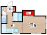 石田コ－ポ 1Kの間取り